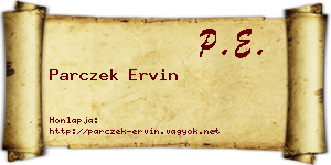 Parczek Ervin névjegykártya